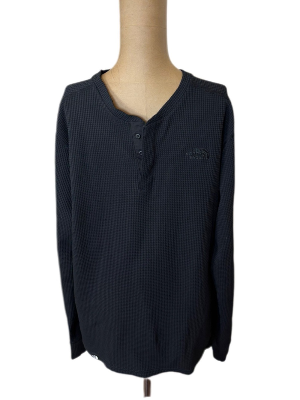 The North Face Men's Waffle Long-Sleeve Henley Black Size large